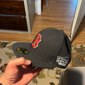 New era red Sox fitted World Series hat